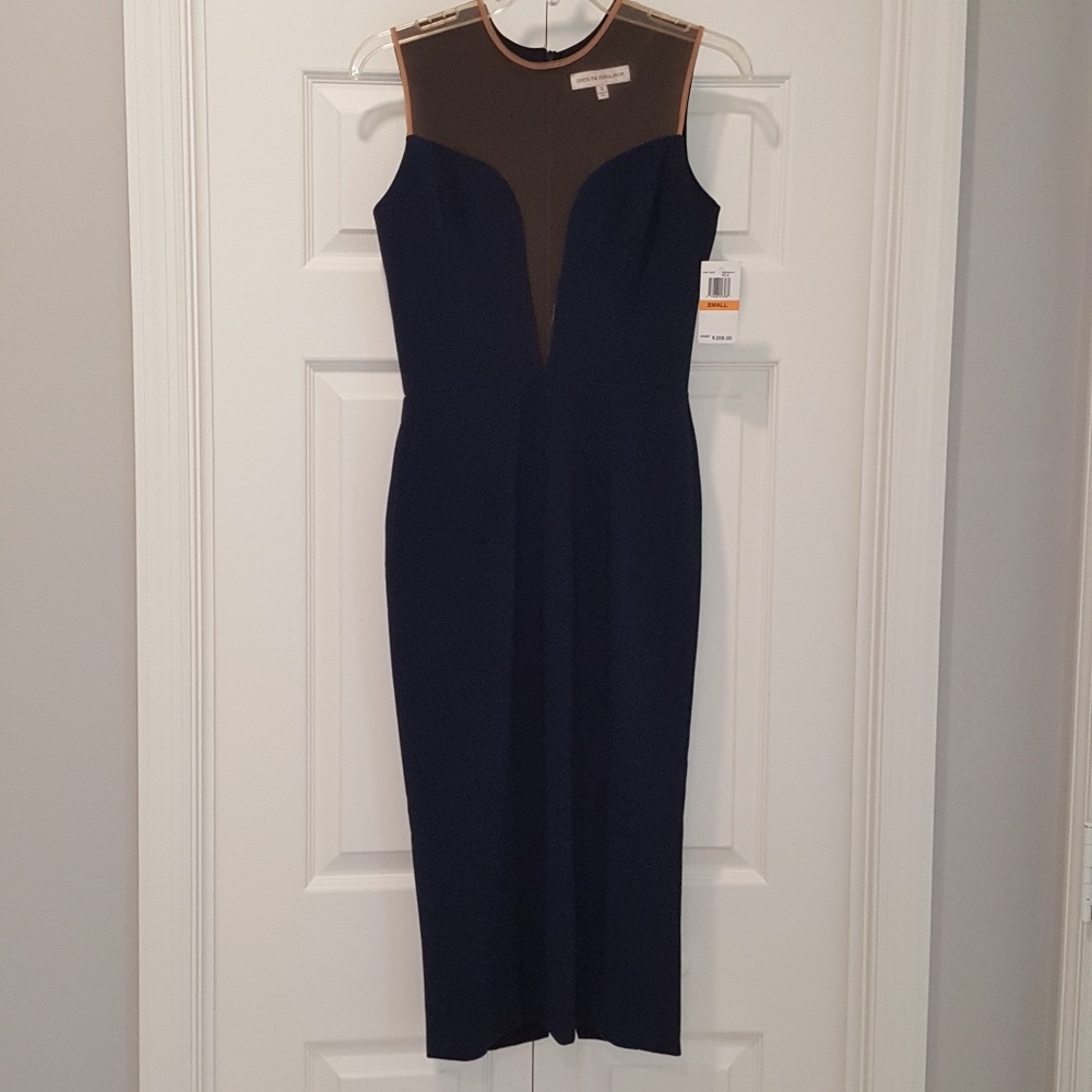 Dress the Population Illusion Midi Sheath Dress